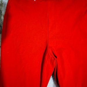 Michael Kors Hi-Waist Skinny Stretch Pull On Dress Pants- Red